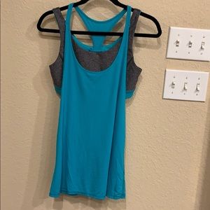 Lululemon GREEN Racer Back Tank with Built in Bra